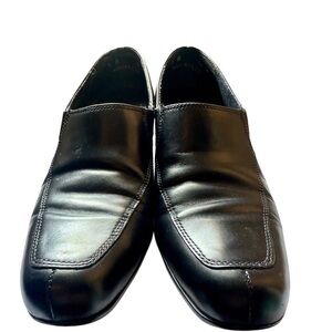 Munro American Vivian Women’s Black Leather Block Heel Loafers Size 7M Comfort